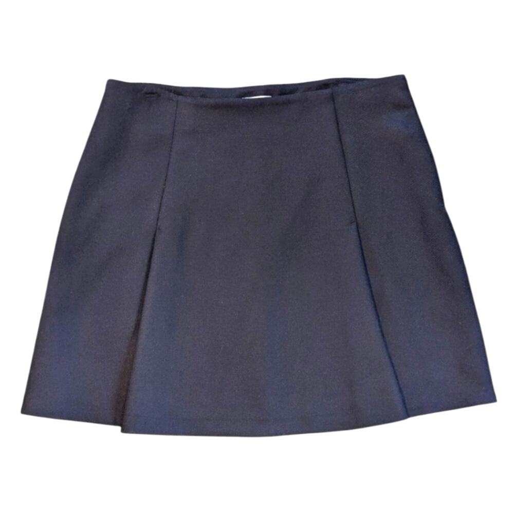 Goop G Label WOMEN'S Anna Boiled Wool Black Pleated Athletic Tennis Miniskirt